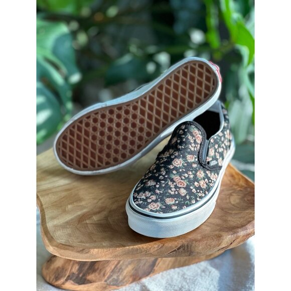 Floral Vans slip ons Girls Size 3 - Picture 2 of 2